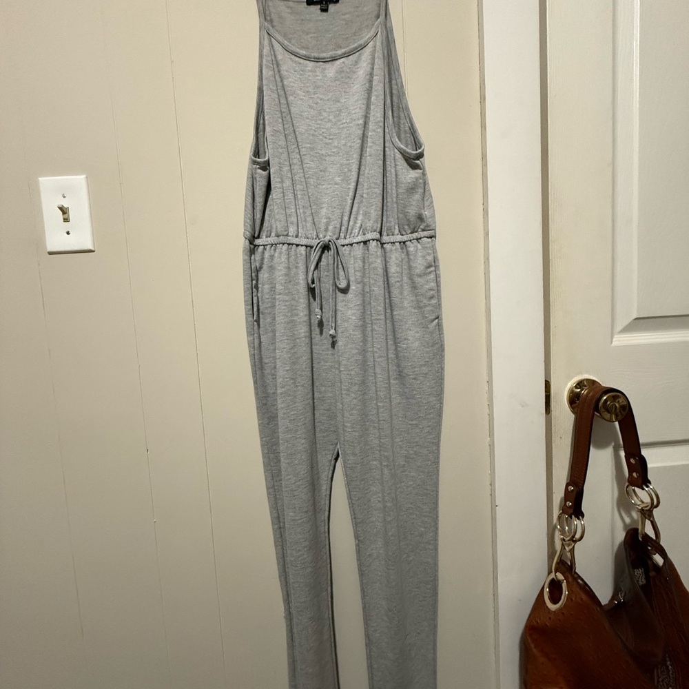 Ambiance Light Gray Sleeveless Jumpsuit